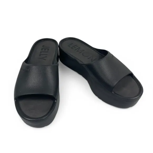Lemon Jelly Women's Platform Sandals 41/11 Black Water-Friendly Comfort Wedges