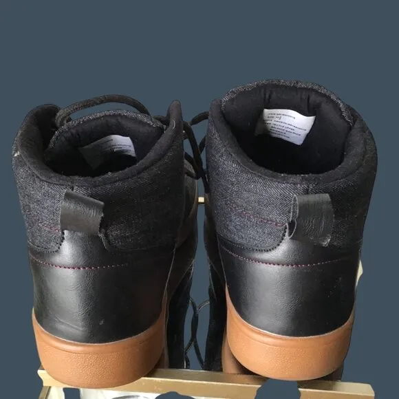 Leor Mens Black &amp; Brown Casual High-Top Sneakers Size 10.5