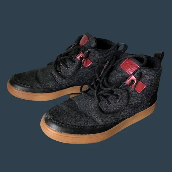 Leor Mens Black &amp; Brown Casual High-Top Sneakers Size 10.5
