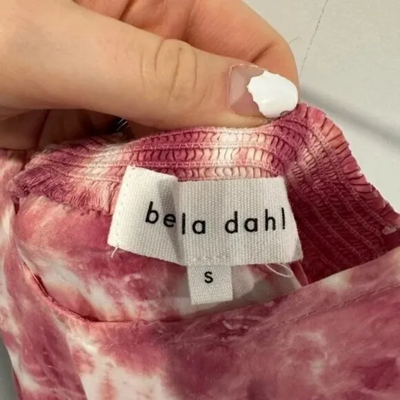 Like New Bella Dahl Tie-Dye Midi Dress | Size S | Pink &amp; White