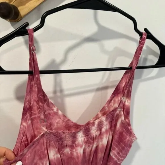 Like New Bella Dahl Tie-Dye Midi Dress | Size S | Pink &amp; White