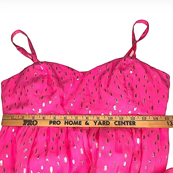 Lilly Pulitzer Hiedi Smocked Maxi Aura Pink &amp; Gold Beachwear Sundress Womens 12