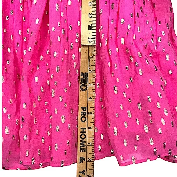 Lilly Pulitzer Hiedi Smocked Maxi Aura Pink &amp; Gold Beachwear Sundress Womens 12