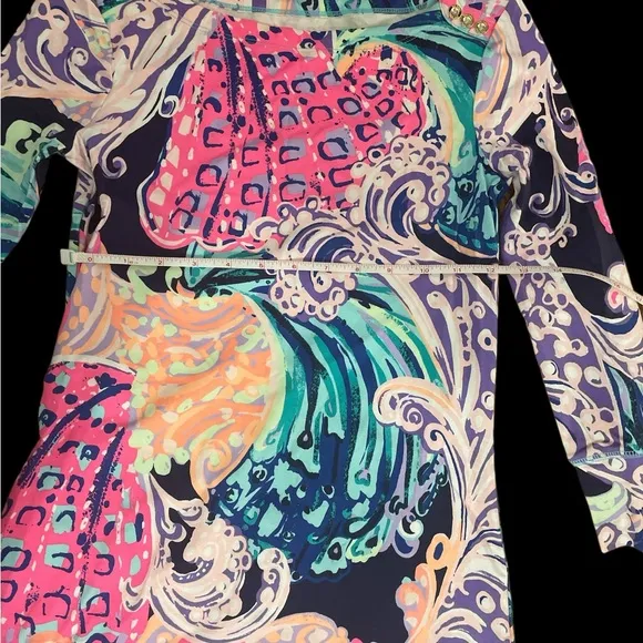 Lilly Pulitzer Sophie Dress soft knit fitted 3/4 long sleeve worn once XXS