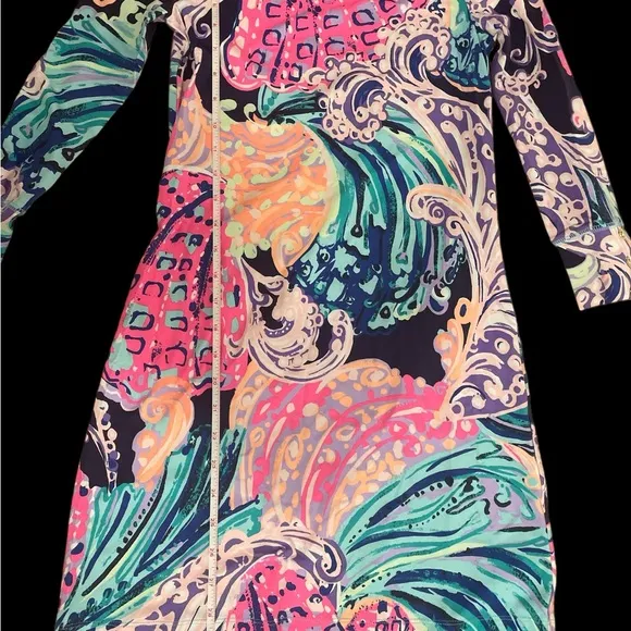 Lilly Pulitzer Sophie Dress soft knit fitted 3/4 long sleeve worn once XXS