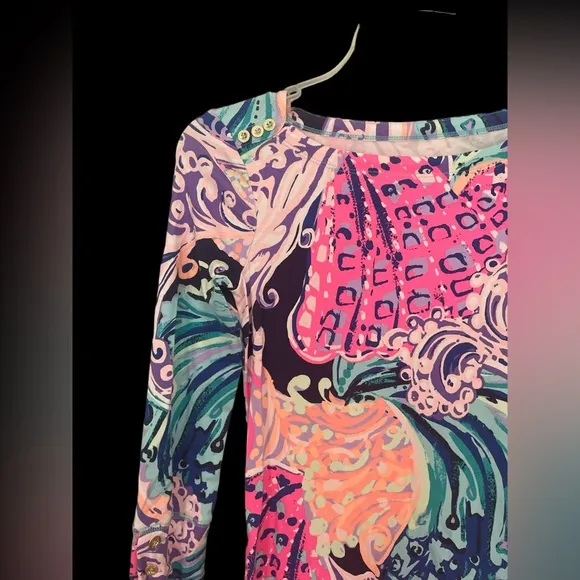 Lilly Pulitzer Sophie Dress soft knit fitted 3/4 long sleeve worn once XXS
