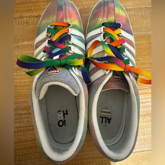 Limited Edition K-Swiss Classic LX x NOH8 Rainbow Mens LGBTQ Pride Sneakers Sz13
