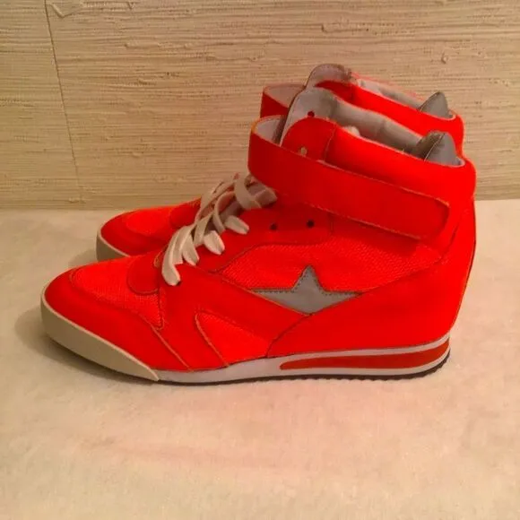 Limited Edition ASH Jazz Bis Reflectors Trim Hi-Top Wedge Sneakers