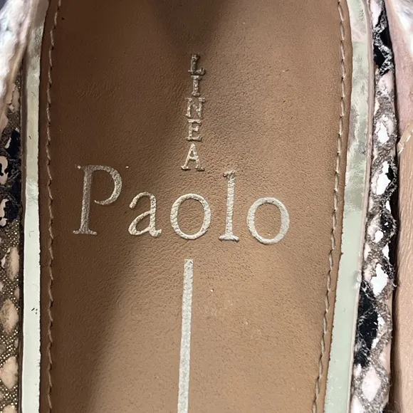 Linea Paolo Leather Portia Snake Skin Pointed Toe Flats Loafer Slip On Preppy 8M