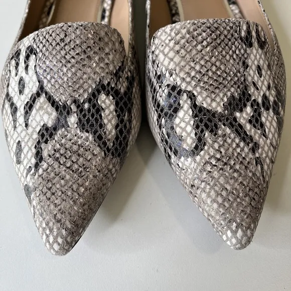Linea Paolo Leather Portia Snake Skin Pointed Toe Flats Loafer Slip On Preppy 8M