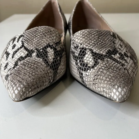 Linea Paolo Leather Portia Snake Skin Pointed Toe Flats Loafer Slip On Preppy 8M