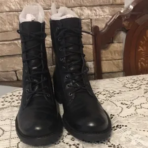 L.L. Bean Black Ankle Boots with Lace-Up Design