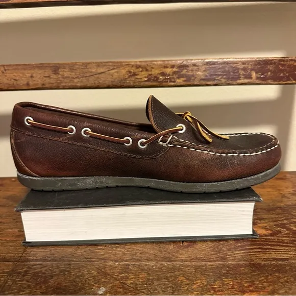 L.L. Bean Men's Camp Mocs Brown Leather Loafers Moccasins
