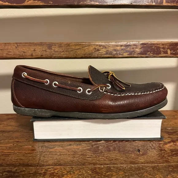 L.L. Bean Men's Camp Mocs Brown Leather Loafers Moccasins