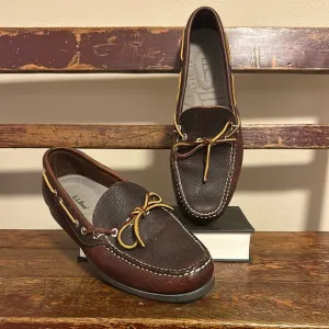 L.L. Bean Men's Camp Mocs Brown Leather Loafers Moccasins