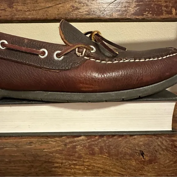 L.L. Bean Men's Camp Mocs Brown Leather Loafers Moccasins