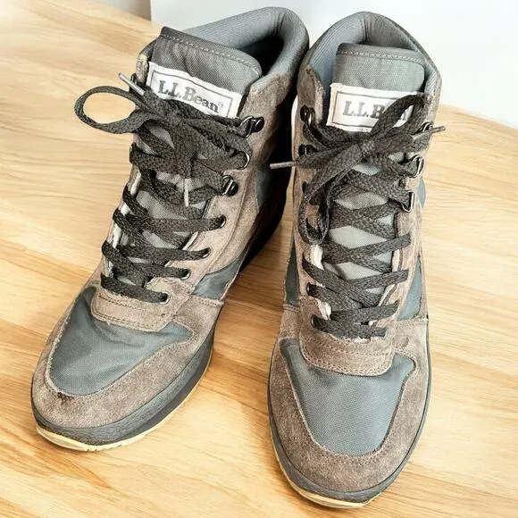 L.L. BEAN Thinsulate Hiking Boots Mens Sz 10 High Top Tan Brown Outdoors READ