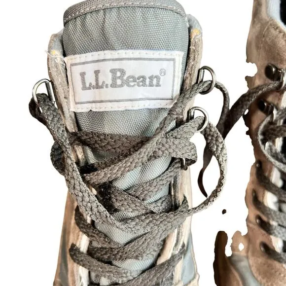 L.L. BEAN Thinsulate Hiking Boots Mens Sz 10 High Top Tan Brown Outdoors READ