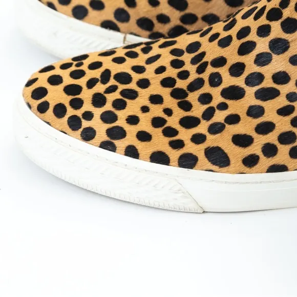 Loeffler Randall Crosby calf hair cheetah statement high top sneakers 10 neutral