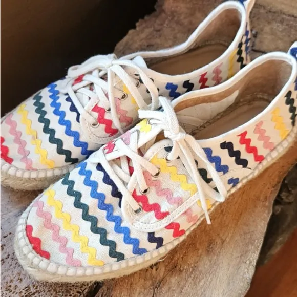 Loeffler Randall Red and Pink Espadrilles with Jute Sole