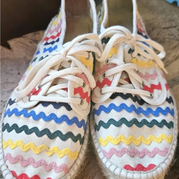 Loeffler Randall Red and Pink Espadrilles with Jute Sole
