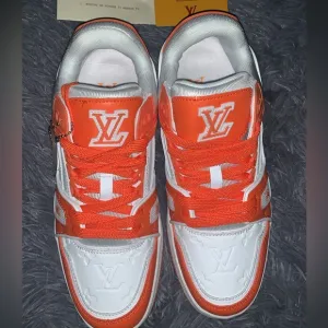 Louis Vuitton Orange and White Sneakers