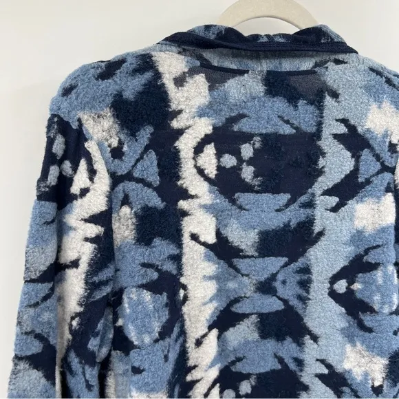 Lucky Brand Geometric Tribal Long Sleeves Fringe Open Draped Sweater Multi new