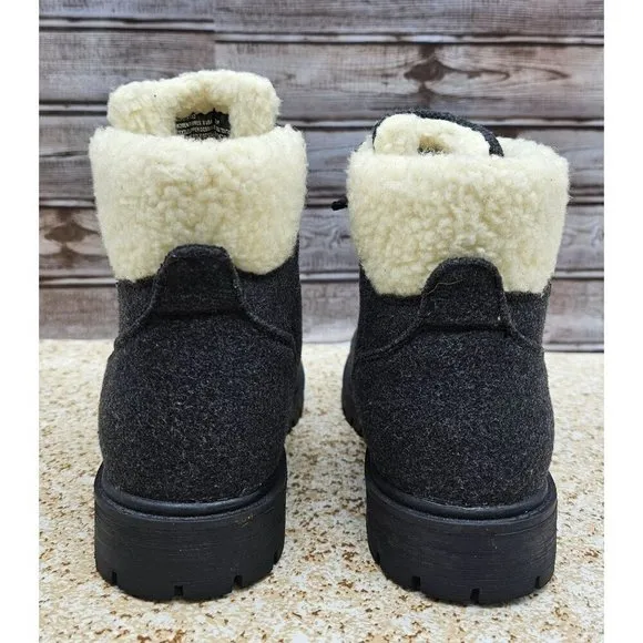 Lugz Grotto Fleece Fahion 6-inches Dark Grey Women's Boots Size 8