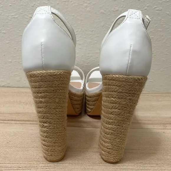 Lulus Amory White Platform Espadrille High Heel Sandals