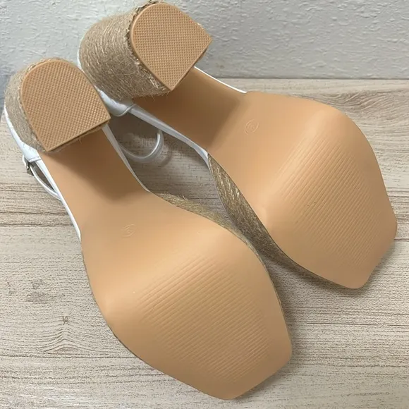 Lulus Amory White Platform Espadrille High Heel Sandals