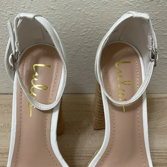 Lulus Amory White Platform Espadrille High Heel Sandals
