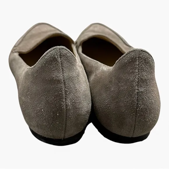 M. Gemi The Stellato Sacchetto Suede Leather Loafer 39.5 Taupe Gray Clay Flats
