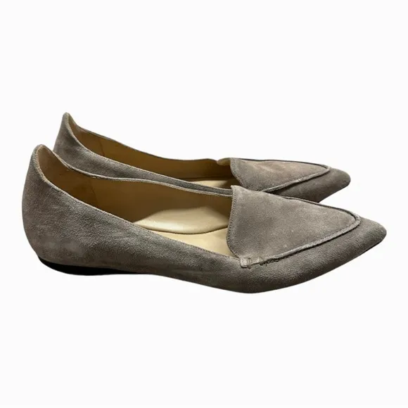 M. Gemi The Stellato Sacchetto Suede Leather Loafer 39.5 Taupe Gray Clay Flats