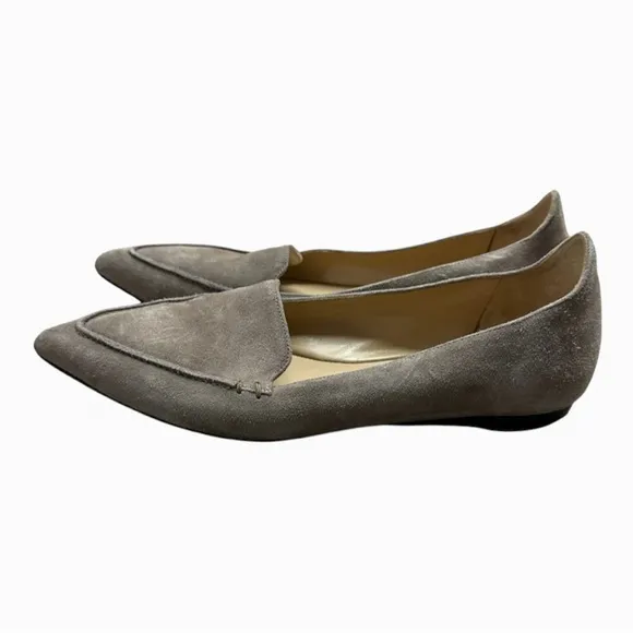 M. Gemi The Stellato Sacchetto Suede Leather Loafer 39.5 Taupe Gray Clay Flats