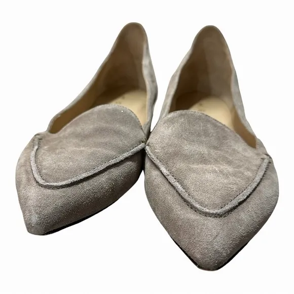 M. Gemi The Stellato Sacchetto Suede Leather Loafer 39.5 Taupe Gray Clay Flats