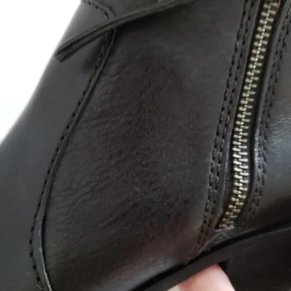 Madewell Black Leather Janice Zip Ankle Boots