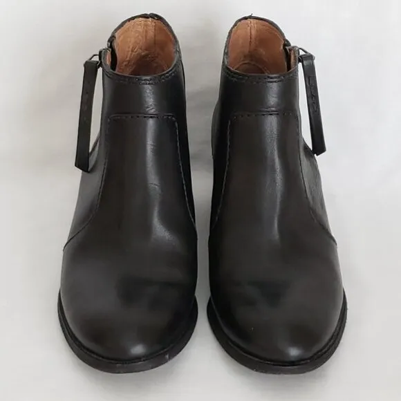 Madewell Black Leather Janice Zip Ankle Boots