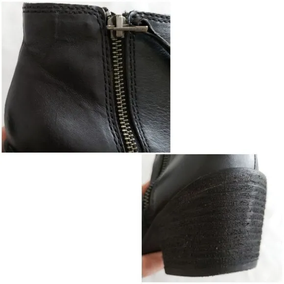 Madewell Black Leather Janice Zip Ankle Boots
