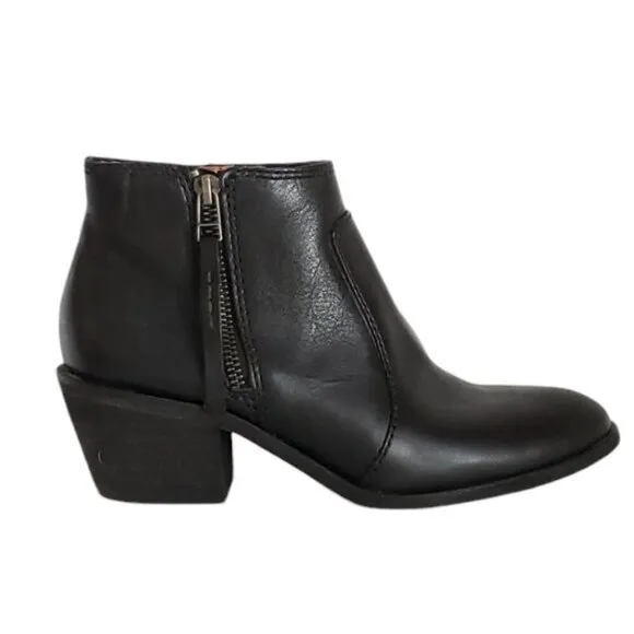 Madewell Black Leather Janice Zip Ankle Boots