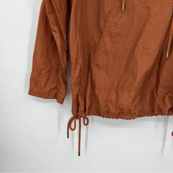 Madewell Lace-Up Water Resistant Casual Solid Crinkle Hoodie Popover Jacket