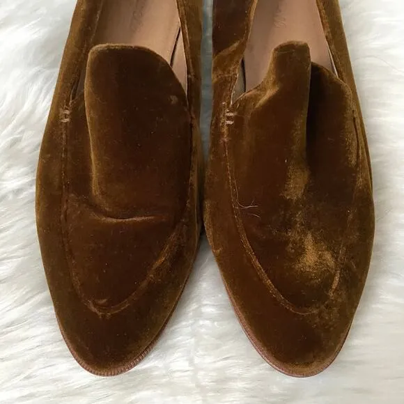 Madewell Loafers Womens Size 10 Brown The Frances Velvet Slip On Shoes Mules