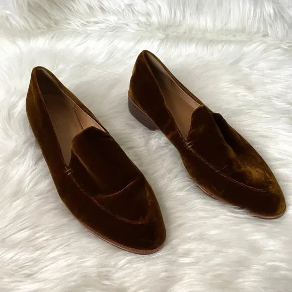Madewell Loafers Womens Size 10 Brown The Frances Velvet Slip On Shoes Mules