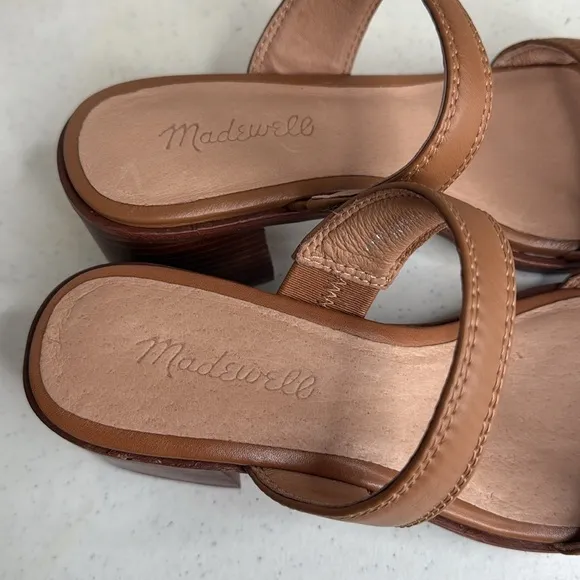 MADEWELL Ora Double-Strap Desert Camel Sandal - Leather - Size 8