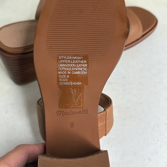 MADEWELL Ora Double-Strap Desert Camel Sandal - Leather - Size 8