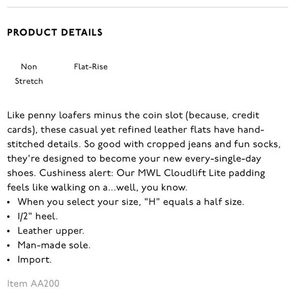 MADEWELL “THE ALEX” Loafer in English Saddle Size 8 1/2 Style #AA200