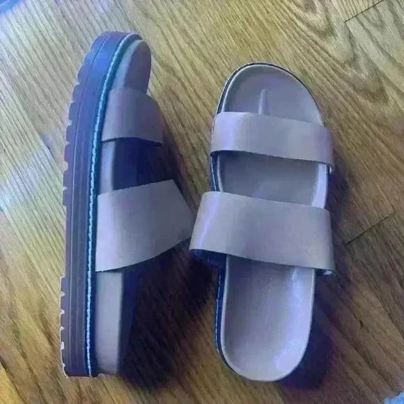 Madewell The Charley Brown Double-Strap Slide Sandal