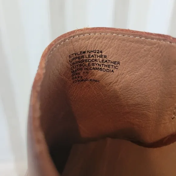 Madewell The Mindy Lugsole Mule in Leather Tan Brown Size 7.5