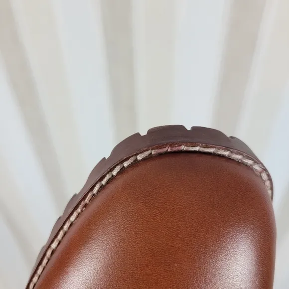 Madewell The Mindy Lugsole Mule in Leather Tan Brown Size 7.5