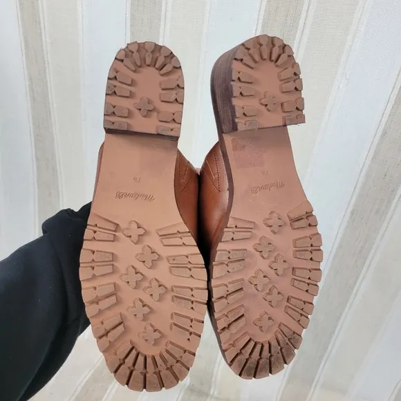 Madewell The Mindy Lugsole Mule in Leather Tan Brown Size 7.5