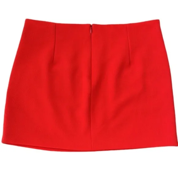 Maje Skirt Chic French Ruched Mini Skirt in Bold Luxurious Red